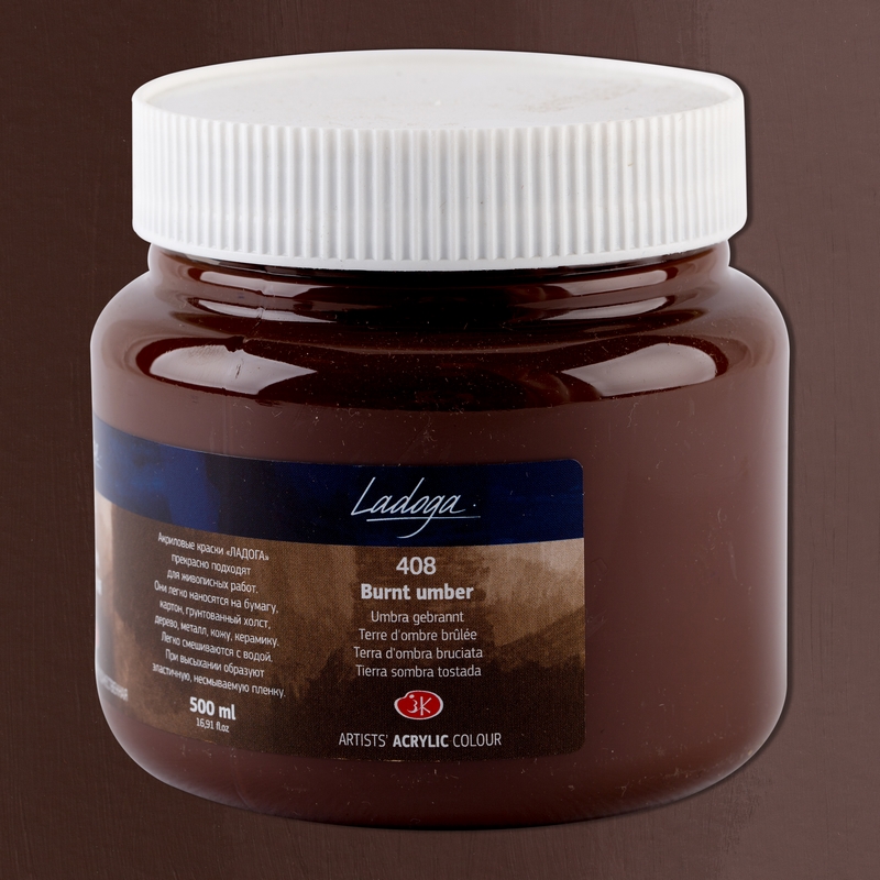 Burnt Umber "Ladoga" in the bank, 500 ml. №408