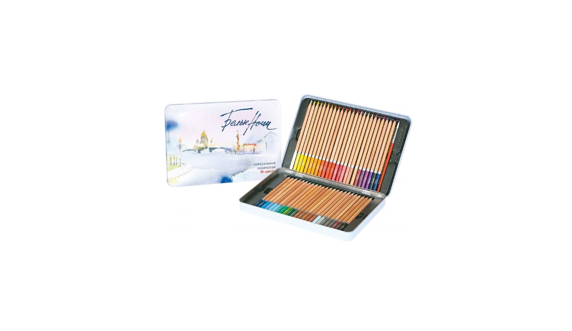 A set of watercolor pencils "White Nights", 48 colors