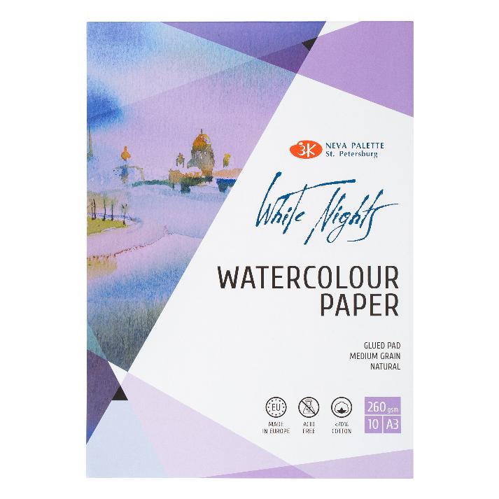 Albums-gluing "White Nights" with cotton < 70% for watercolor