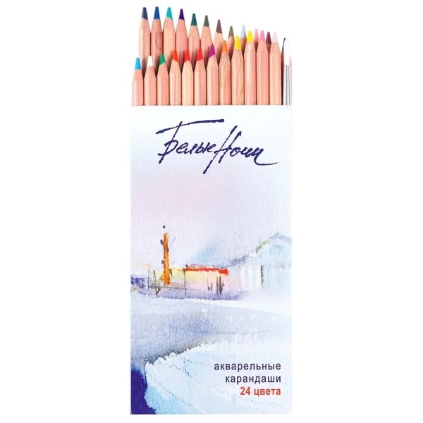 A set of watercolor pencils "White Nights", 24 colors
