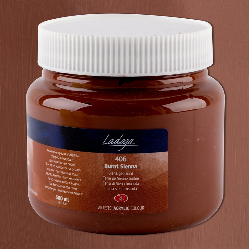 Burnt sienna "Ladoga" in the bank, 500 ml. №406