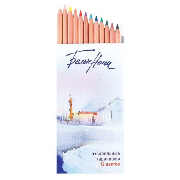 A set of watercolor pencils "White Nights", 12 colors